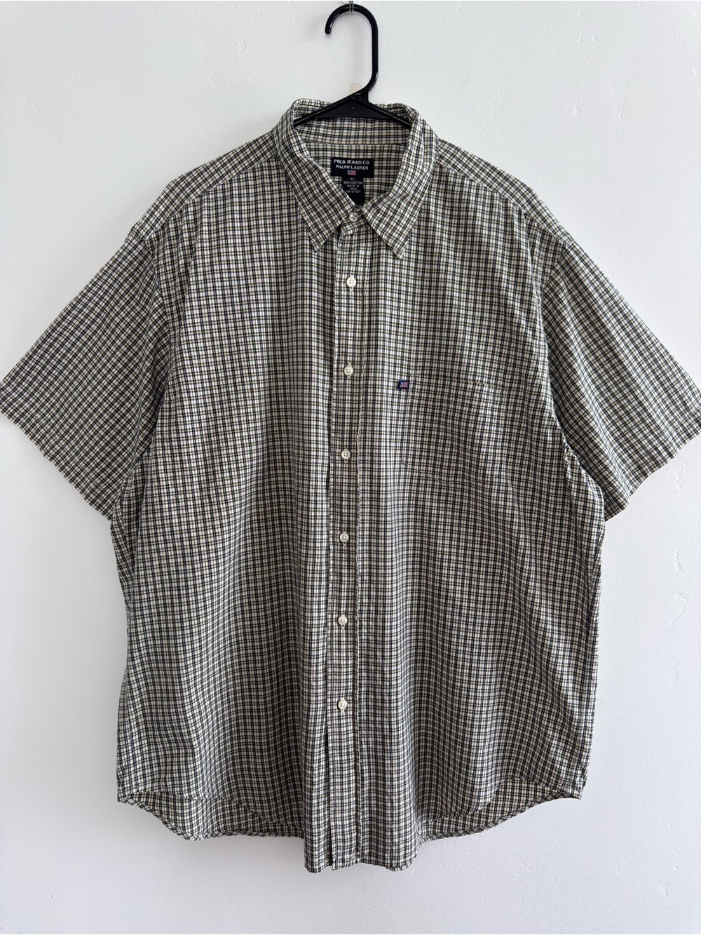 Polo Jeans Co Ralph Lauren Vintage Short Sleeve Shirt Men’s XL Plaid Cotton Y2K